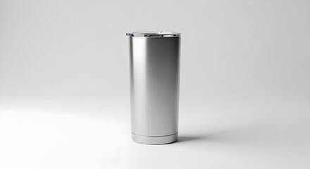 Modern stainless steel tumbler mockup showcases sleek design and insulation properties for branding opportunities and product promotion