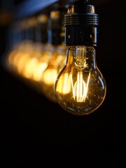 light bulb on black background