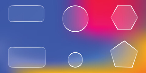 Colorful Gradient Interface Mockup – Modern UI Design Template with Circular and Rounded Elements