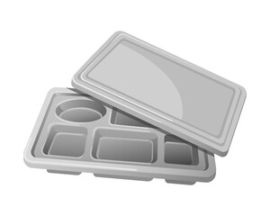 Food Tray Stainless Steel Illustration Vector