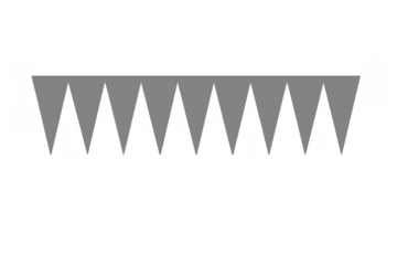 Gray bunting pennant garland banner celebration decoration template with transparent background