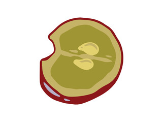 Red Grape Fruit Cut Illustration
