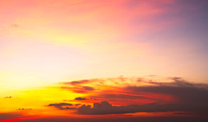 Sky sunset evening sunrise cloud weather dramatic landscape goldent and indigo color gradient pastel horizon, twilight yellow golden reflection morning nature environment energy ecosystem.