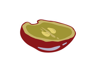Sliced Red Grape Fruit Illustration
