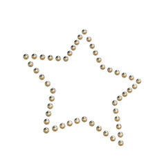 金色のドットが星の形に並んだフレーム。斜めから見た星のCGイラスト