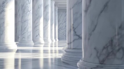 Elegant columns architecture with sunlight and marble texture - Powered by Adobe