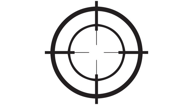 Crosshair reticle icon isolated on transparent background