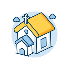 Church icon clean and modern vector illustration