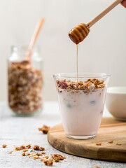 glass of honey and cinnamon