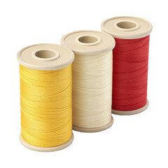 Colorful Sewing Threads &ndash; 3D Spool Illustration for Tailoring and Craft