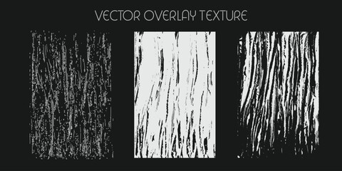 modern different types of overlay texture(paint, old, dust, cracks and other). monochrome vector collection for grunge, vintage effects.