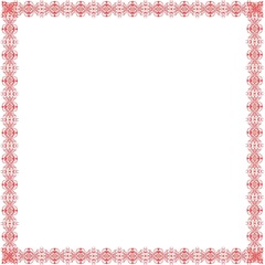 Simple Square Frame with White Background, Border Frame and Unique Photo Frame, Red Color Square Unique Frame