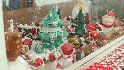 Christmas fir branches and Christmas decorations. 