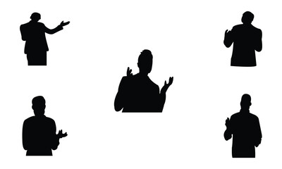 Man Speaking Silhouette And Vector Illustration Collection
