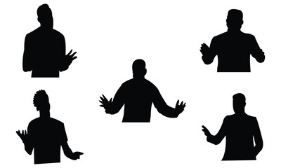 Man Speaking Silhouette And Vector Illustration Collection
