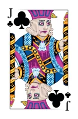 Fototapete Kinderzimmer Vampire Jack of Clubs Playing Card. Vector Illustration.  © ddraw