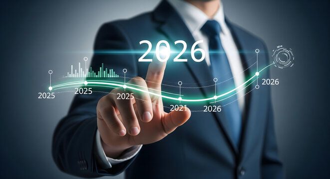 businessman pushing a button on a touch screen - Powered by Adobe