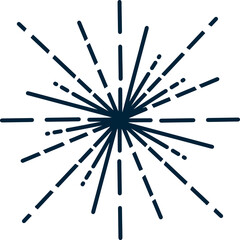 Abstract Burst Pattern With Dashed Lines Radiating From A Dark Center On A Transparent Background Symbolizing Energy Or Celebration