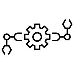 Robotic Technology Outline Icon