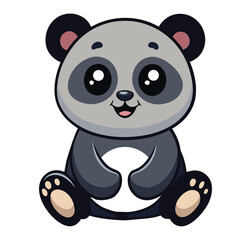 Naklejka premium Adorable cartoon panda character illustration sitting comfortably with a friendly expression and playful demeanor