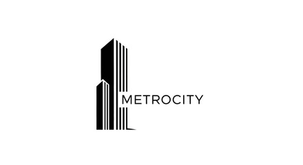 Metrocity skyscraper logo with transparent background