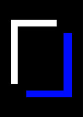 Stylish geometric vector layout combining blue, black, and white lines for minimal elegance