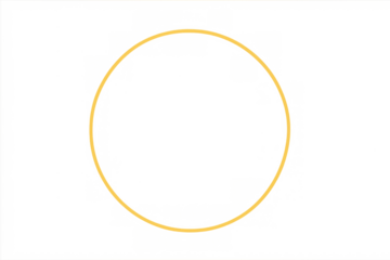 Abstract simple neon yellow glow ellipse creating a modern frame or border. Minimalist shape on transparent background