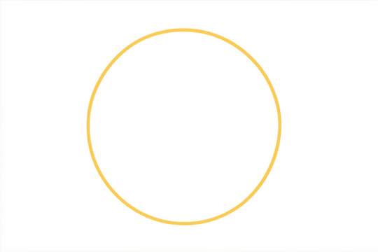 Abstract simple neon yellow glow ellipse creating a modern frame or border. Minimalist shape on transparent background