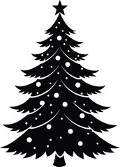 Obraz premium beautiful snowy christmas tree illustration on wh.eps