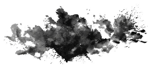 Obraz premium Abstract black ink splat and paint grunge splash vector illustration design .splatter stain texture silhouette and liquid spot drop creating dirty pattern art .