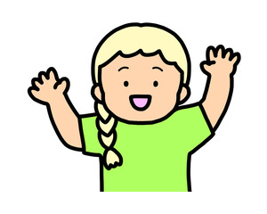 喜ぶ　金髪の女の子