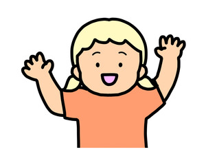 喜ぶ　金髪の女の子
