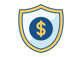 Obraz premium Shield Flat Colored Icon for Cybersecurity and Financial Protection