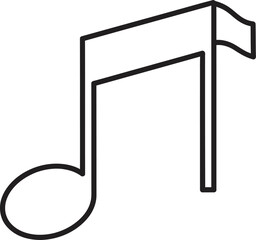 Simple outline of a musical note, symbolizing melody and sound