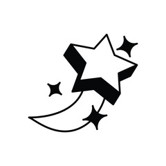 Shooting Star icon clean and modern vector illustration