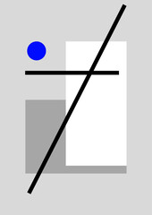 Abstract geometrical design created with black, white, and blue for stylish digital decor