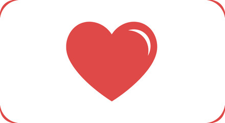Simple red heart symbol on a clean white background, representing love and care.
