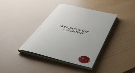 NonDisclosure Agreement document on a wooden desk with a red seal.