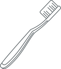 Simple line drawing of a toothbrush, representing oral hygiene and dental care.