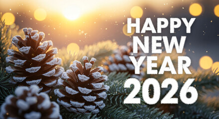 This is a New Year themed creation showing 2026 text number, pine cones, snow, and string lights. The creation evokes a happy, festive atmosphere for ... See More