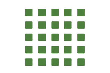 Green rounded squares forming checkerboard grid pattern, repeating geometric design on transparent background