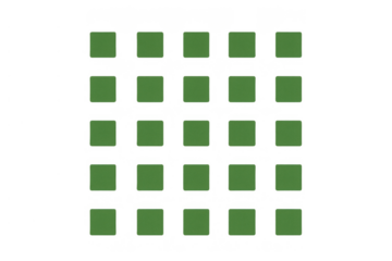 Green rounded squares forming checkerboard grid pattern, repeating geometric design on transparent background