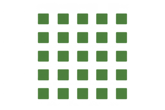 Green rounded squares forming checkerboard grid pattern, repeating geometric design on transparent background
