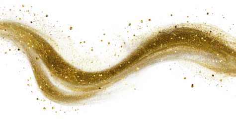 Golden glittery wave on black background