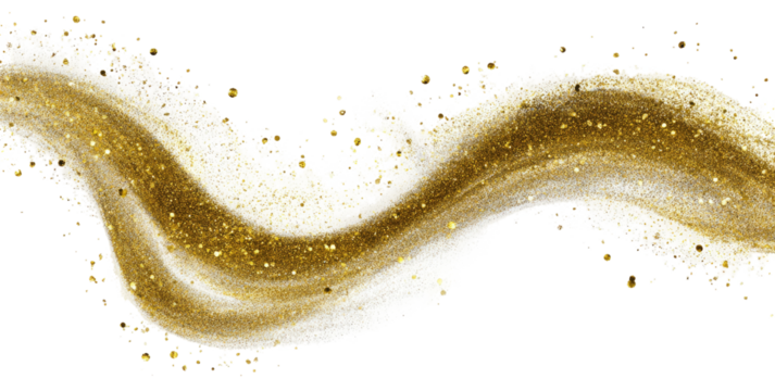 Golden glittery wave on black background