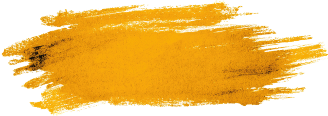 A vibrant orange watercolor brush stroke with textured edges