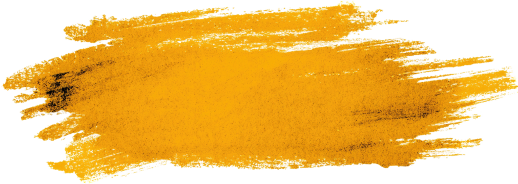 A vibrant orange watercolor brush stroke with textured edges