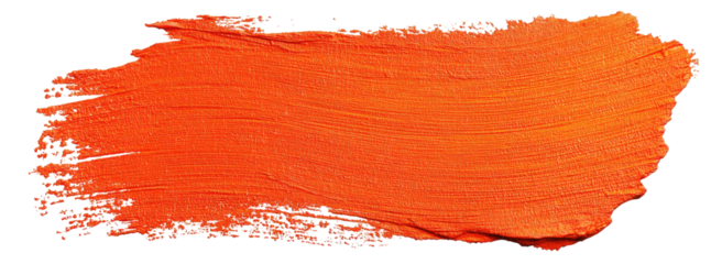 A horizontal smear of vibrant orange paint with visible brushstrokes