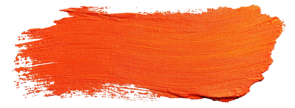 A horizontal smear of vibrant orange paint with visible brushstrokes