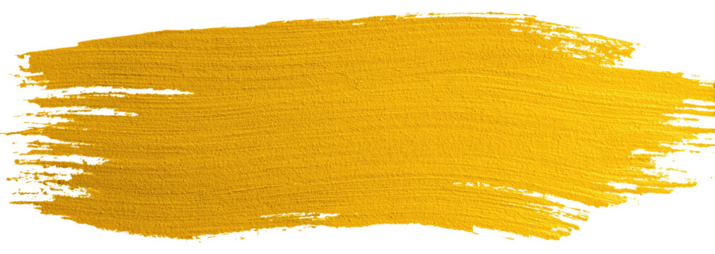 Wide, textured yellow brush stroke on black background